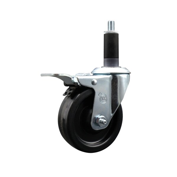 Service Caster 4'' SS Phenolic Swivel 1-1/8'' Expanding Stem Caster Total Lock Brake SCC-SSEXTTL20S414-PHS-118 - main